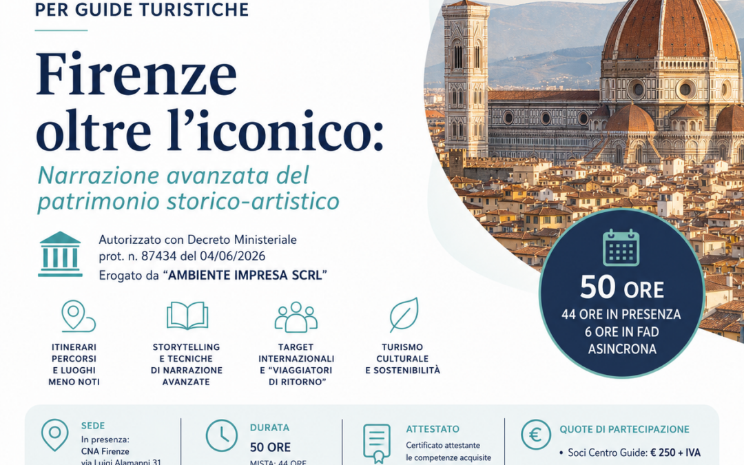 Firenze oltre l’iconico: aperte le iscrizioni al corso di specializzazione per guide turistiche